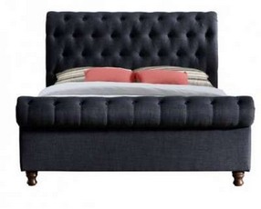 Image: 1425 - Castello Fabric Bed - Charcoal